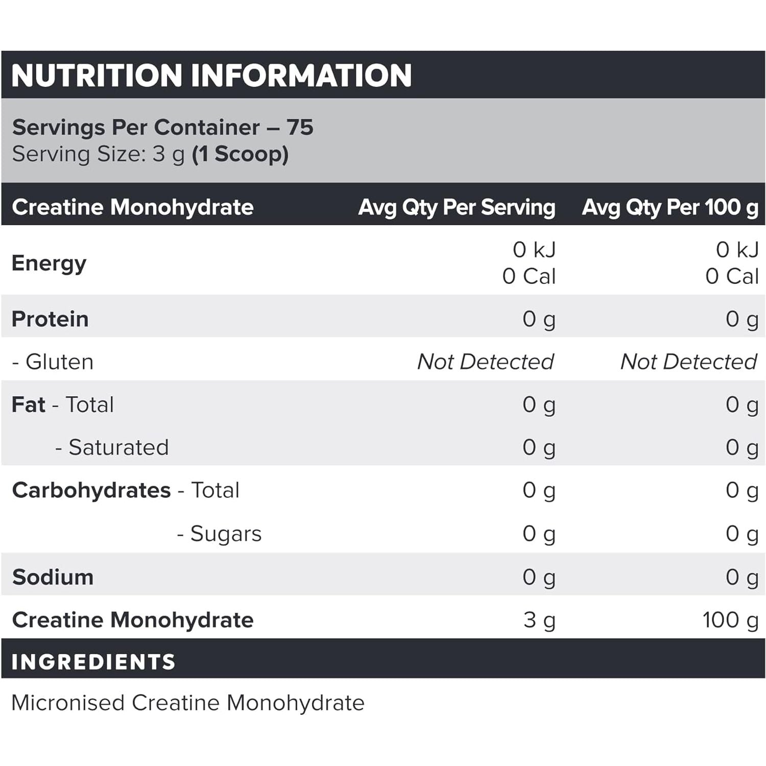 MUSCLE NATION - Creatine Monohydrate - 225G