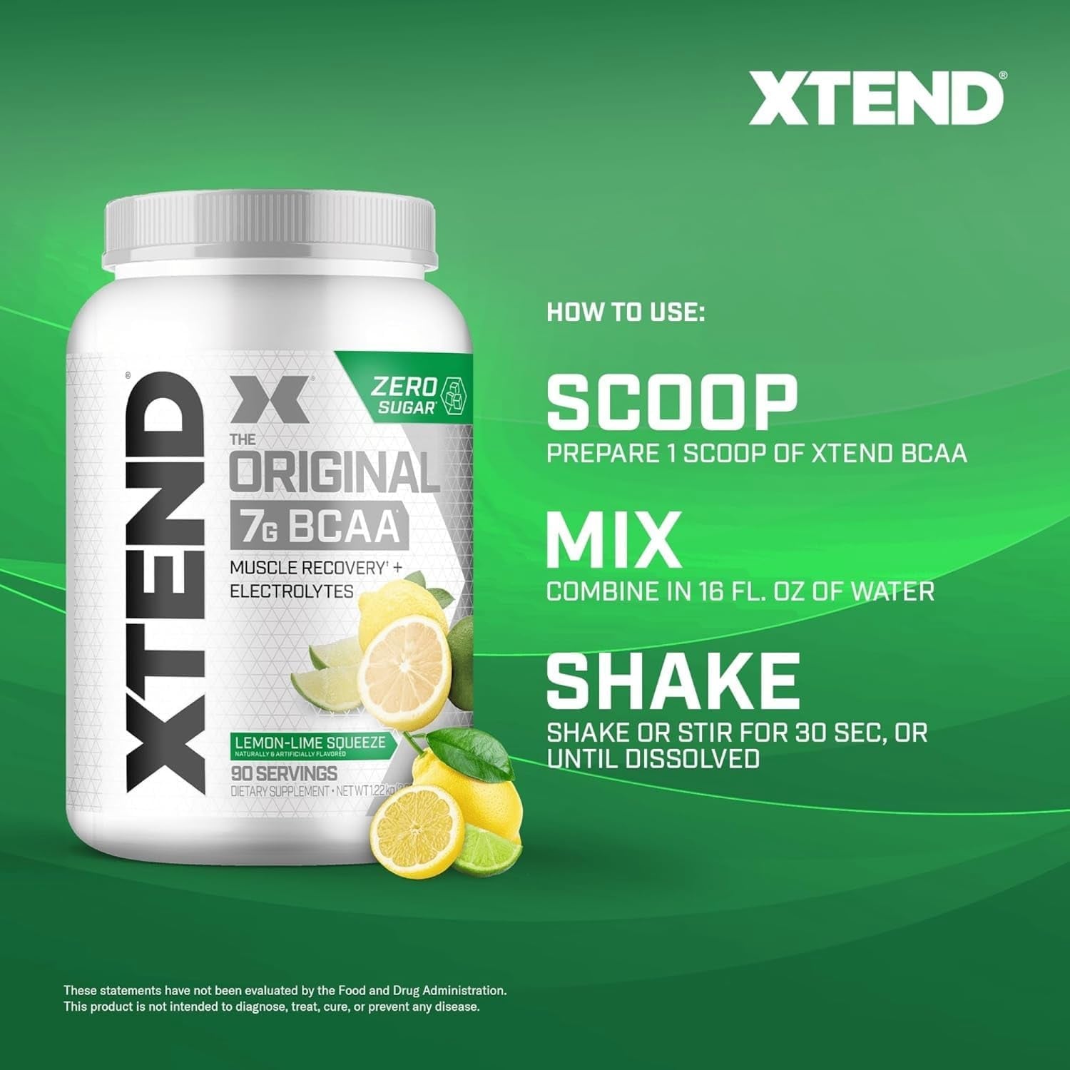 XTEND - Scivation - Amino Acids - Italian Lemon Lime Squeeze - 1.28 Kg - 90 Serves