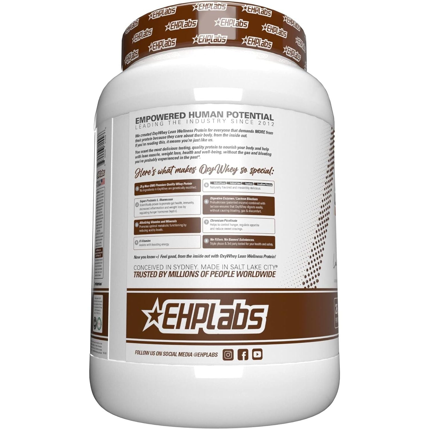 EHPLABS - Oxywhey Lean Whey Protein Powder - 100% Non-Gmo Whey Protein Blend - Chocolate Caramel - 27 Servs