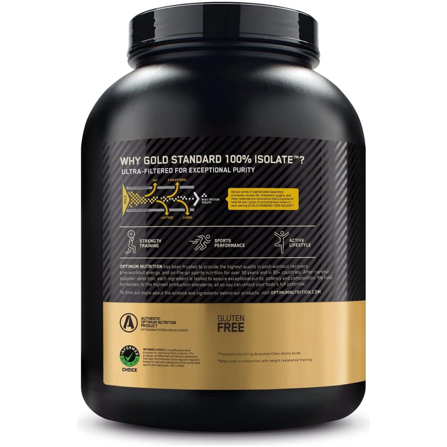 OPTIMUM NUTRITION Gold Standard - 100% Isolate Protein Powder - Chocolate Flavour - 2.36Kg