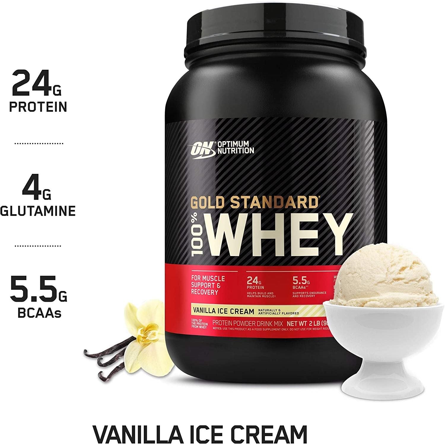 OPTIMUM NUTRITION Gold Standard - 100% Whey Protein Powder - French Vanilla - 907g