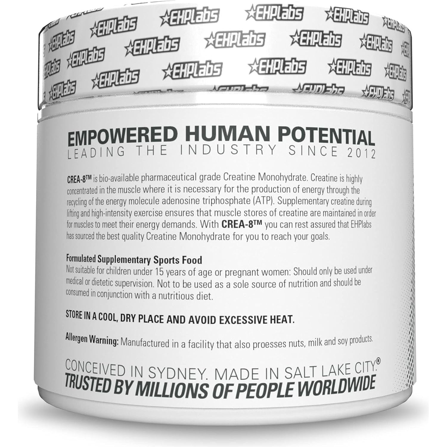 EHPLABS - CREA-8 Creatine Monohydrate Powder - 100 Servings (500G)