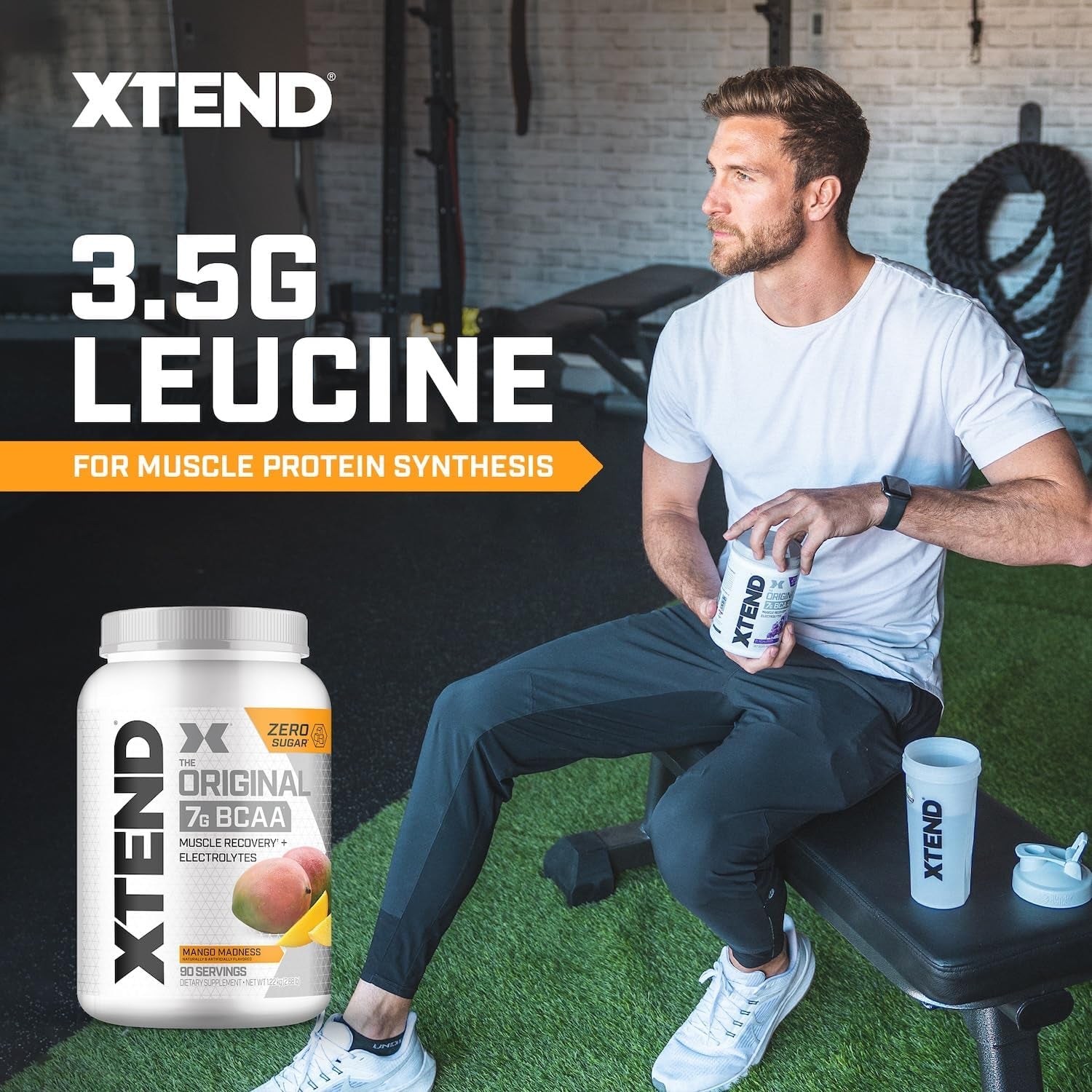 XTEND - BCAA Powder - Branched Chain Amino Acids - Mango - 90 Servs