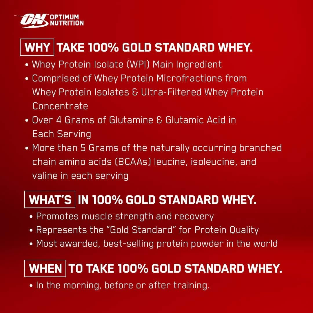 OPTIMUM NUTRITION Gold Standard - 100% Whey Protein Powder - Vanilla Ice Cream - 2.27Kg