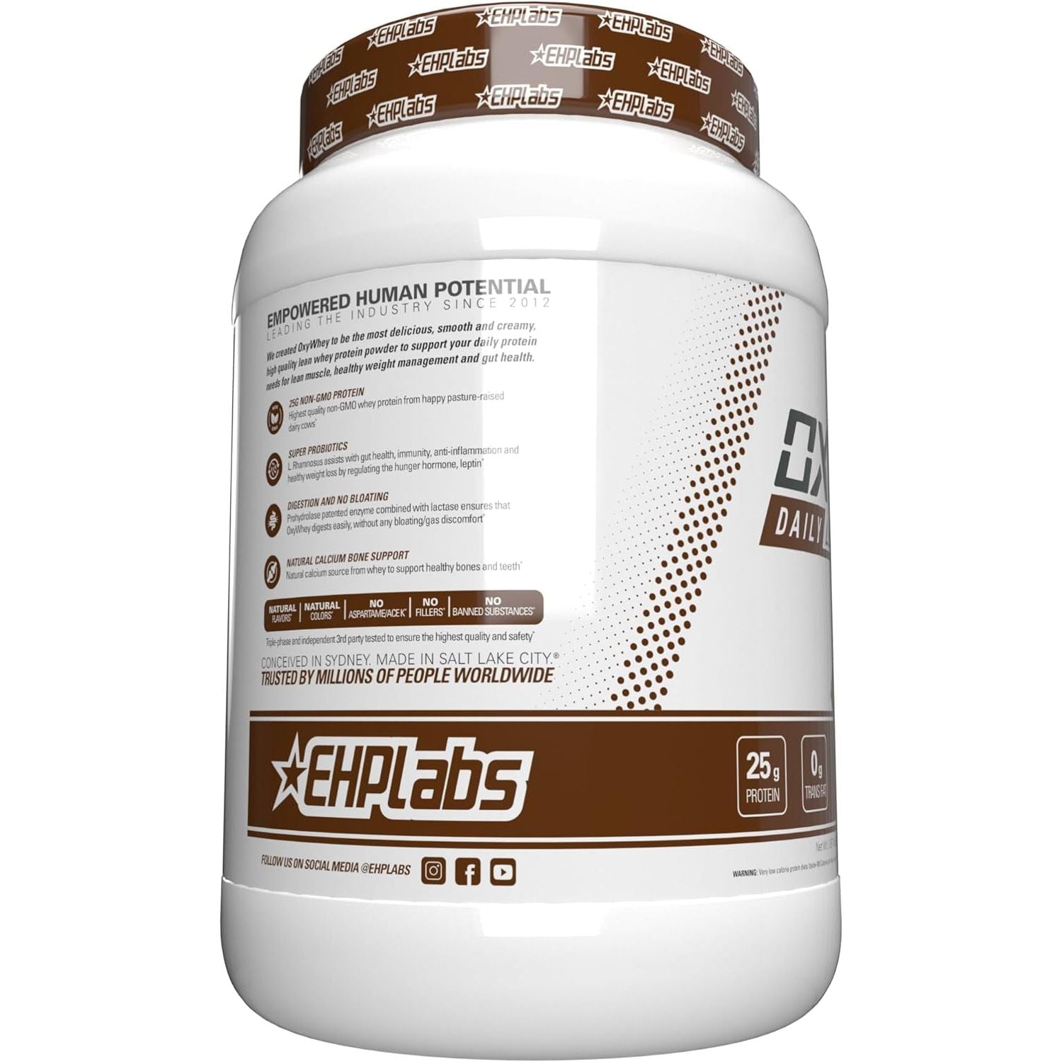 EHPLABS - Oxywhey Lean Whey Protein Powder - 100% Non-Gmo Whey Protein Blend - Chocolate Caramel - 27 Servs