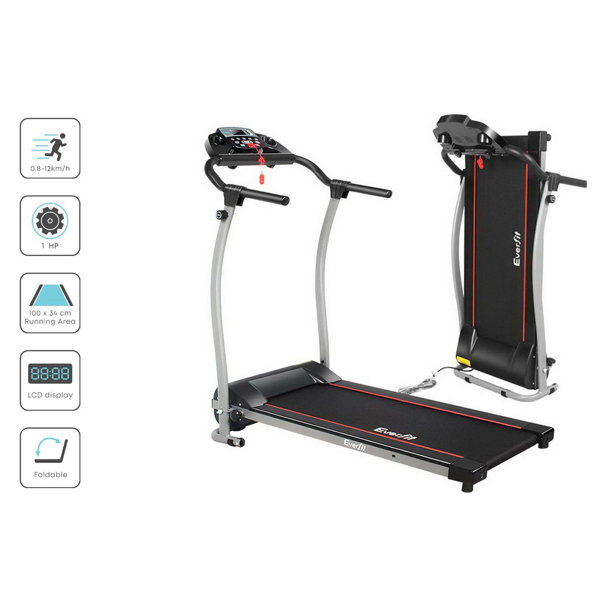 Everfit Treadmill Electric Home Gym Fitness Excercise Machine Foldable 340mm