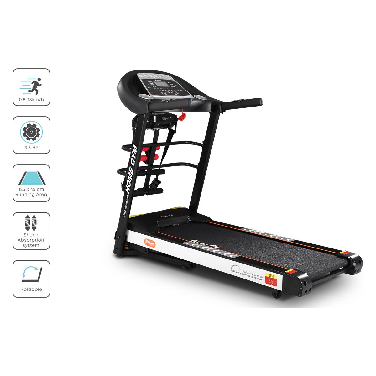 Everfit Treadmill Electric Home Gym Fitness Excercise Machine w/ Massager 450mm