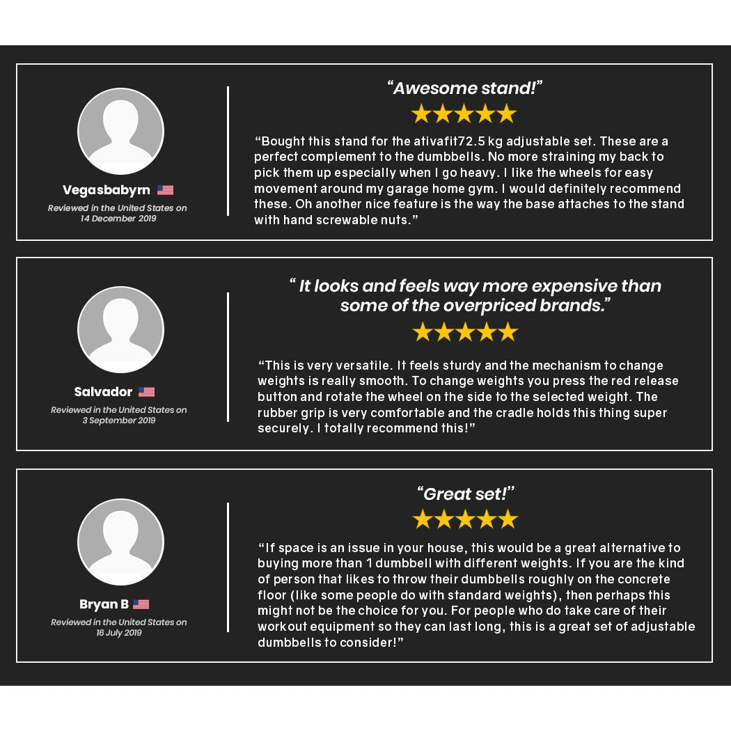 ATIVAFIT 2x 25kg Adjustable Dumbbell Set Weights Dumbbells Home Fitness Stand