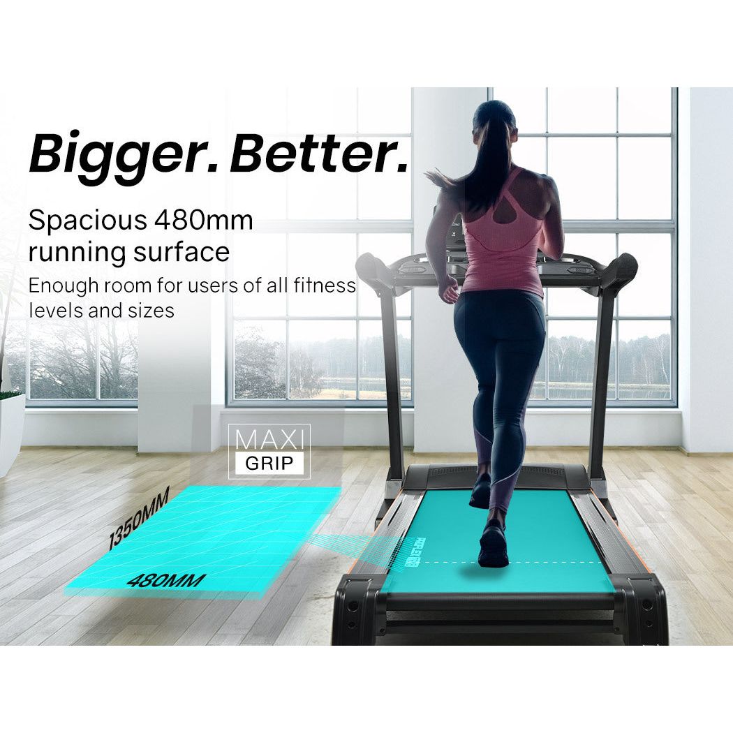 PROFLEX Electric Treadmill Auto Incline Foldable Run Machine 480MM Belt Home Gym Fitness Large