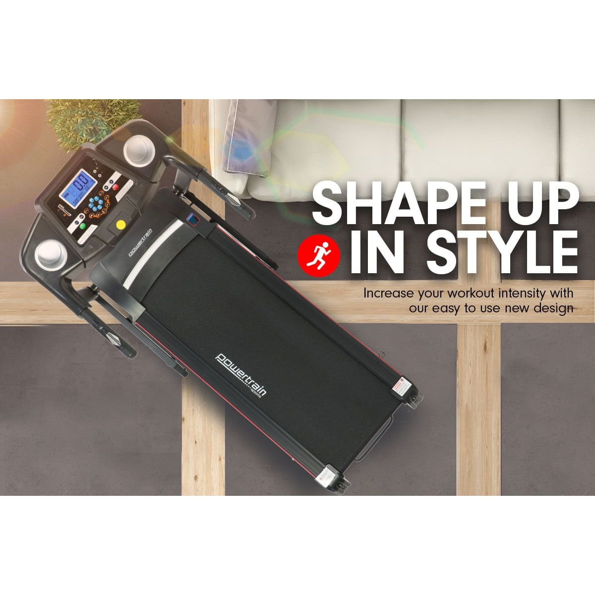 Powertrain V30 Foldable Treadmill Manual Incline Home Gym Cardio