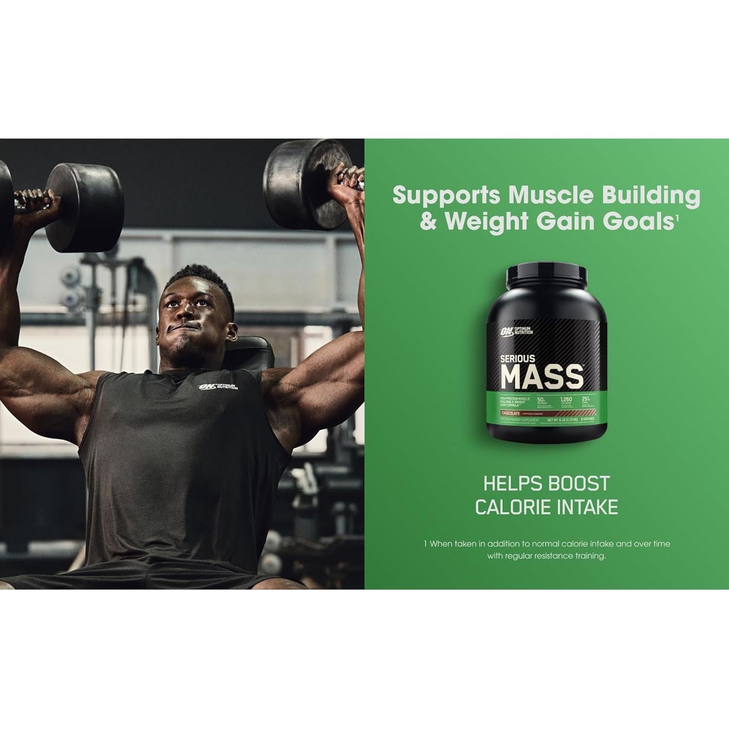 OPTIMUM NUTRITION - Serious Mass Protein Powder Gainer - Chocolate - 2.72Kg