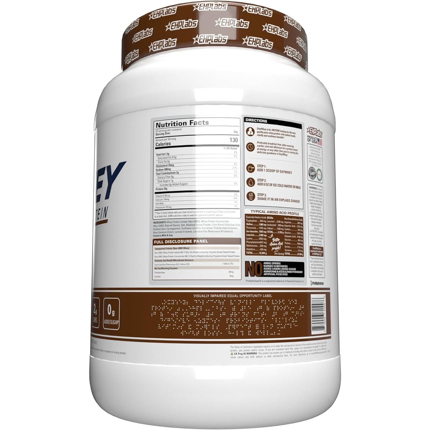 EHPLABS - Oxywhey Lean Whey Protein Powder - 100% Non-Gmo Whey Protein Blend - Chocolate Caramel - 27 Servs